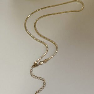 Raffie & Julia "Italian Snake Chain Necklace" Sterling Silver Plated with Thick 18K Gold