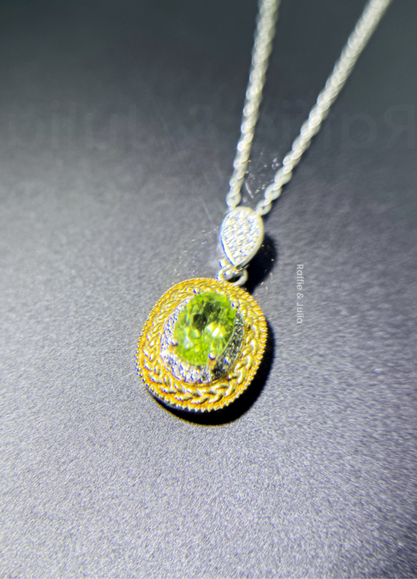 Raffie & Julia "Peridot Necklace" Natural Peridot in Sterling Silver