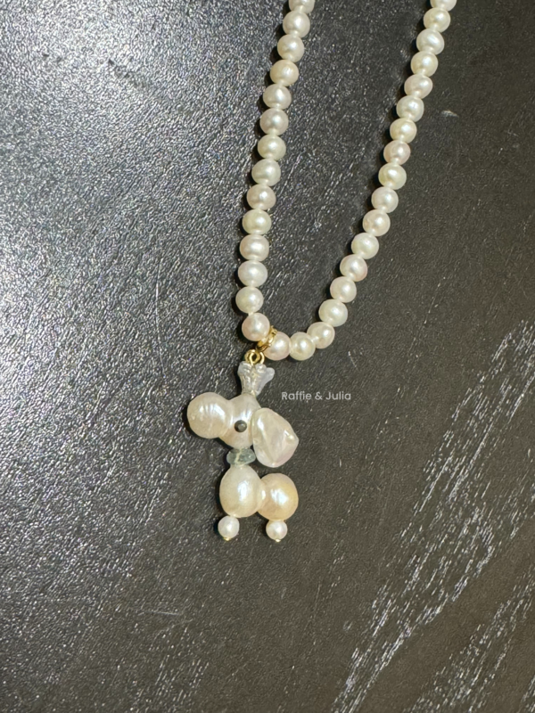 "Pearl Dog Pendant" Handmade with Natural Pearl - Unique Gift