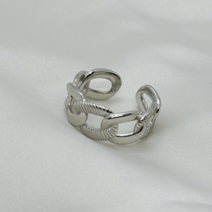 Raffie & Julia "Silver Chunky Chain Ring" Sterling Silver, Free Size