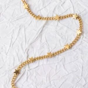 18K Gold-Plated Medical Steel Star Cuban Link Chain - Openable Clasp, Tarnish-Resistant, Custom Length Necklace, Sensitive Skin Friendly, DIY Jewelry Making Supplies