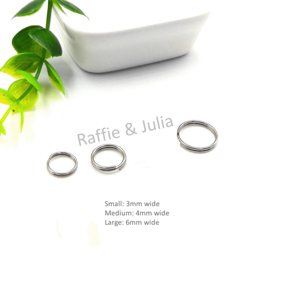 Raffie& JuliaGold & Silver Tone Double-Strand Beading Rings – High-Quality Stainless Steel Jewelry Findings, Knot-Free Endings, Perfect for Beading & DIY Projects, Craft Supplies for Earrings, Bracelets, and Necklaces